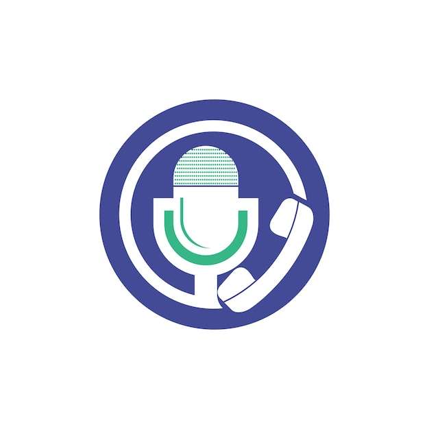 Diseño de logotipo vectorial de charla de podcast