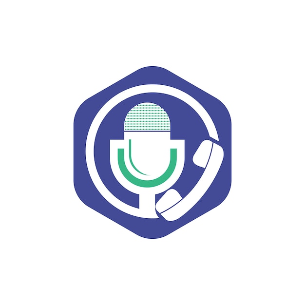 Diseño de logotipo vectorial de charla de podcast