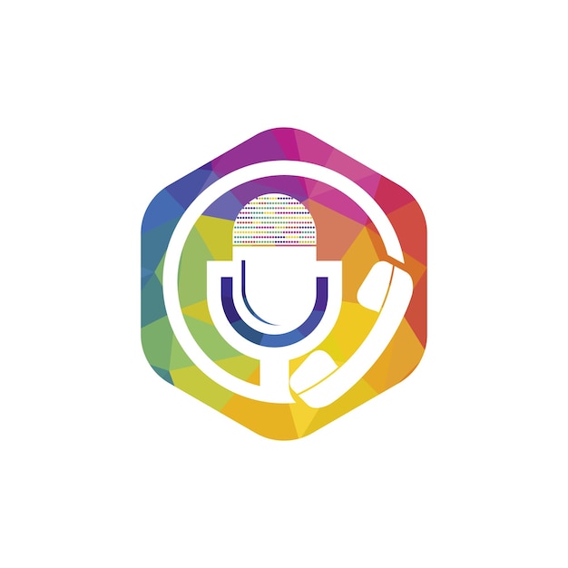 Diseño de logotipo vectorial de charla de podcast