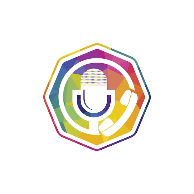 Diseño de logotipo vectorial de charla de podcast