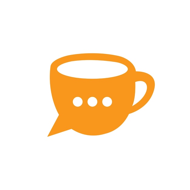 Diseño de logotipo vectorial de chat de café