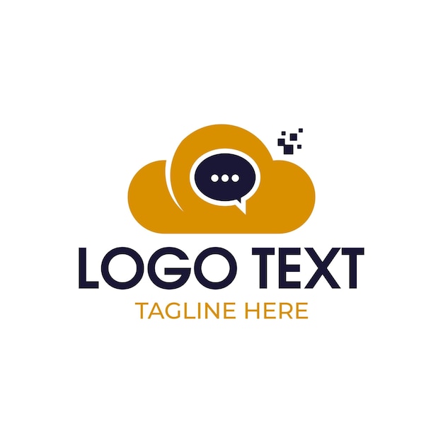 diseño de logotipo vectorial de chat en la nube