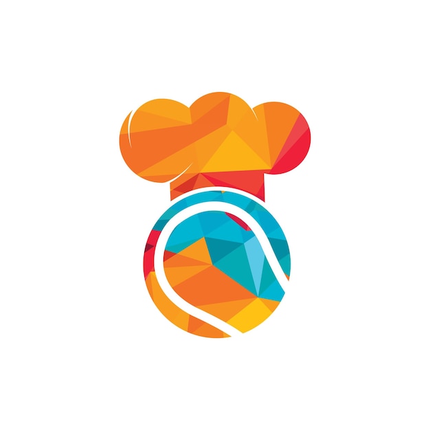 Diseño del logotipo vectorial del chef de tenis