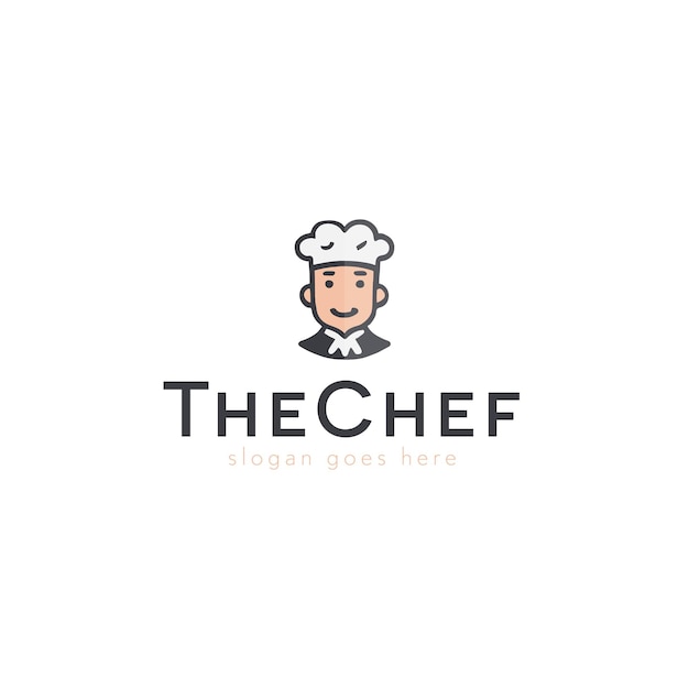 Diseño de logotipo vectorial de chef