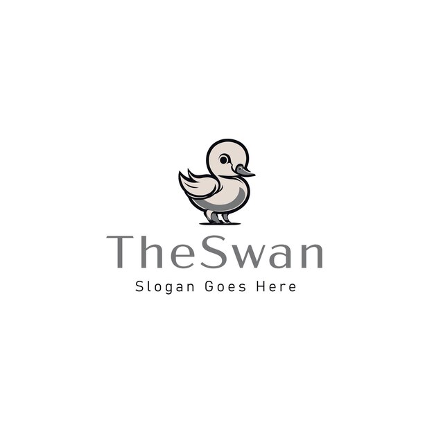 Diseño de logotipo vectorial de cisne