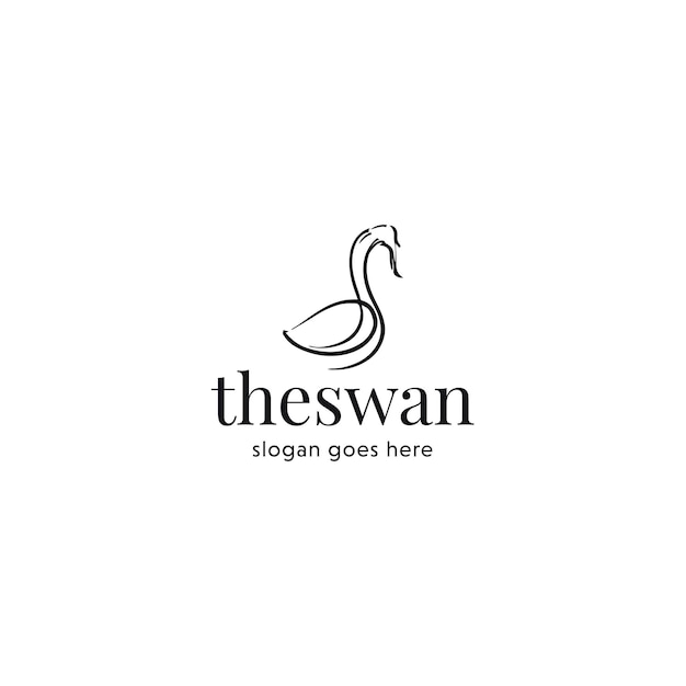 Diseño de logotipo vectorial de cisne