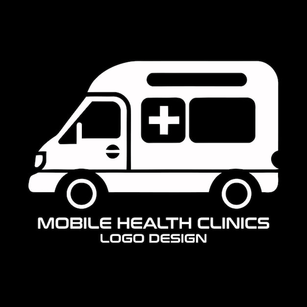 Vector diseño del logotipo vectorial de las clínicas de salud móviles