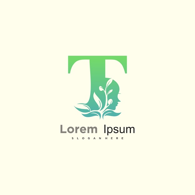 Diseño de logotipo vectorial de colección de letras con concepto de belleza