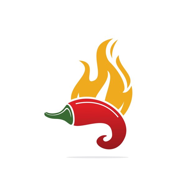 Diseño de logotipo vectorial de comida picante y picante de chile