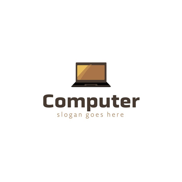 Vector diseño de logotipo vectorial de computadora