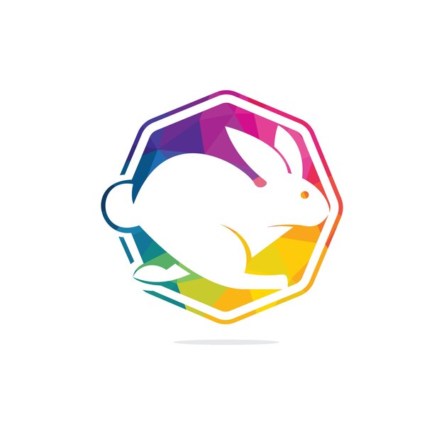Diseño de logotipo vectorial de conejo