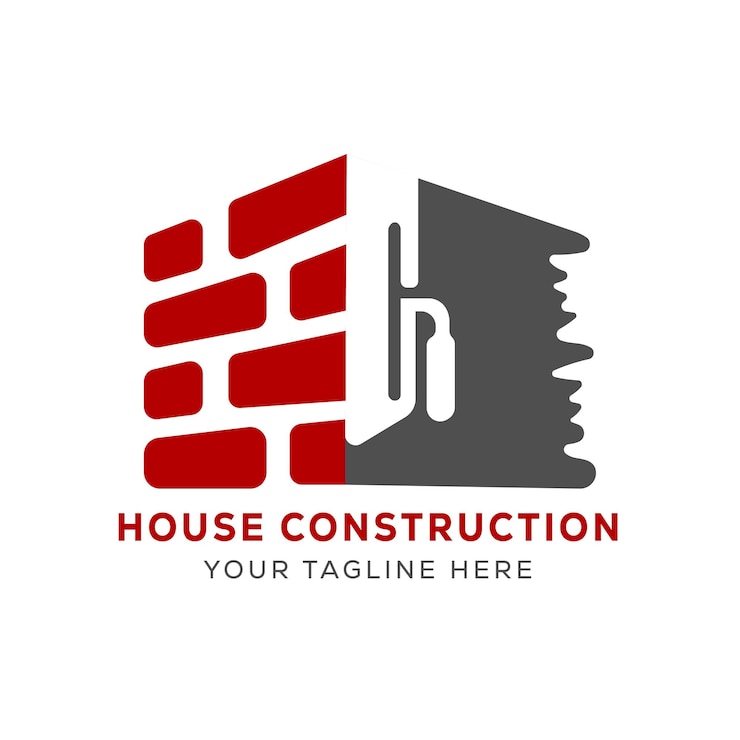 diseño de logotipo vectorial de construcción de casas