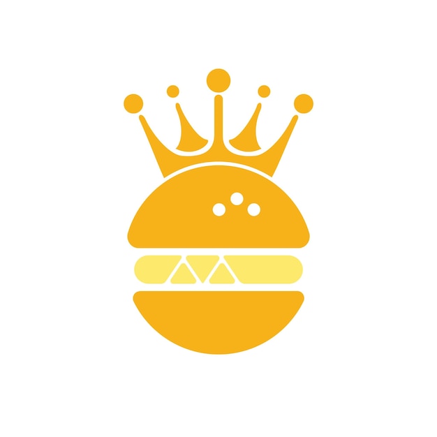 Diseño de logotipo vectorial de corona de hamburguesa