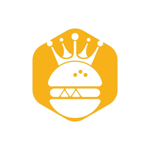 Diseño de logotipo vectorial de corona de hamburguesa