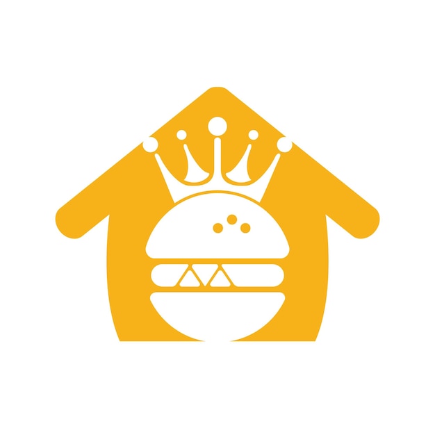 Diseño de logotipo vectorial de corona de hamburguesa