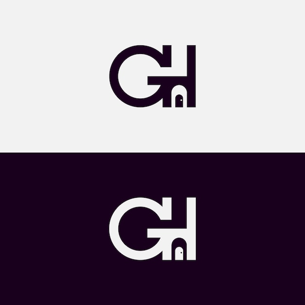 Diseño de logotipo vectorial creativo de bienes raíces Letras GH concepto de diseño de logotipo de casa de huéspedes