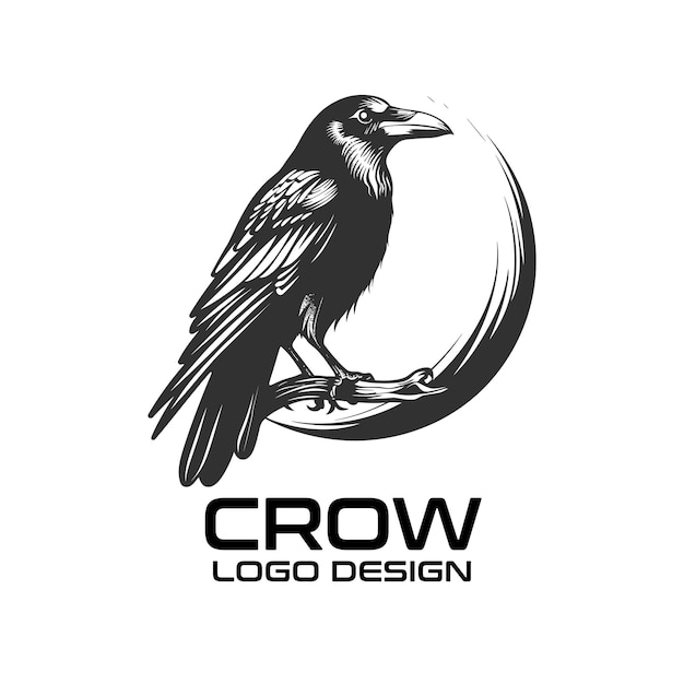 Diseño de logotipo vectorial de cuervo