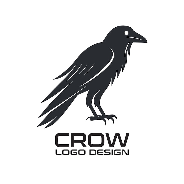 Diseño de logotipo vectorial de cuervo