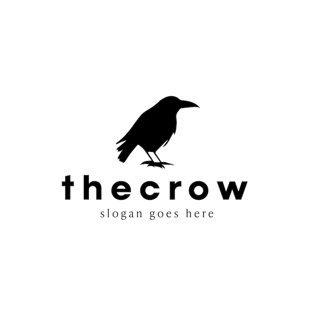 Diseño de logotipo vectorial de cuervo