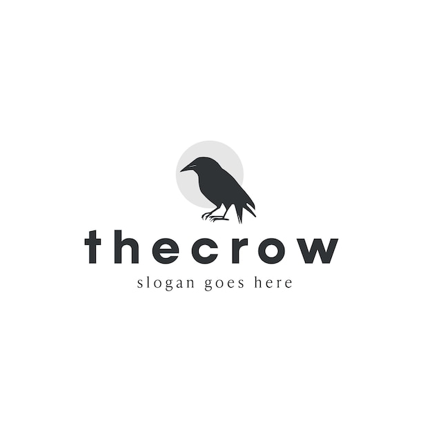 Diseño de logotipo vectorial de cuervo