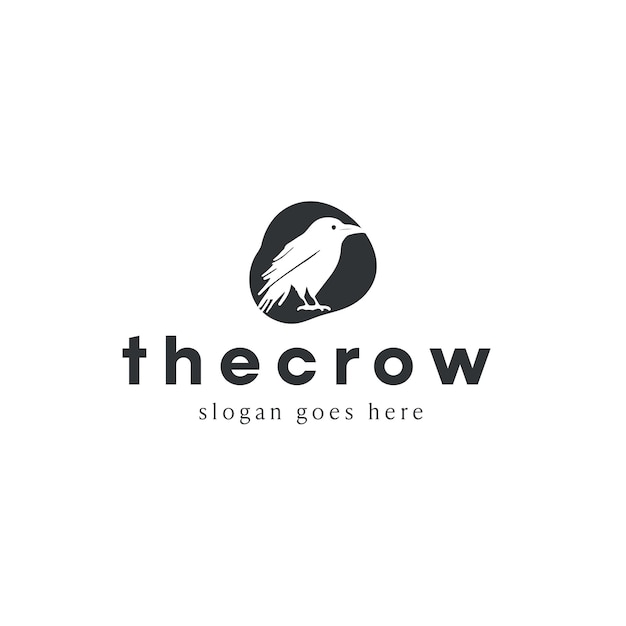 Diseño de logotipo vectorial de cuervo