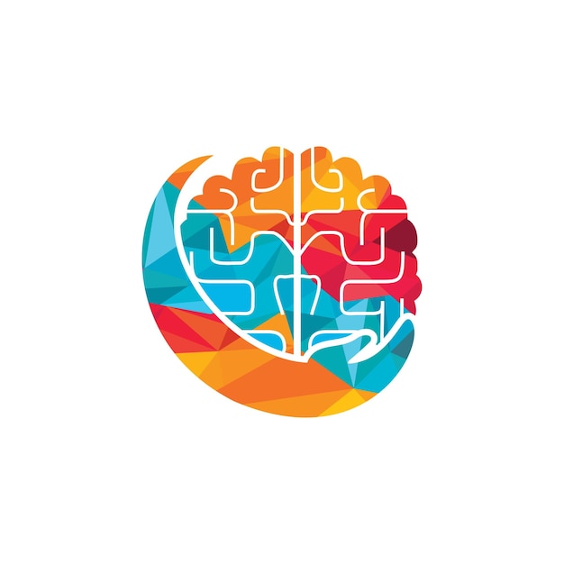 Diseño de logotipo vectorial de cuidado del cerebro