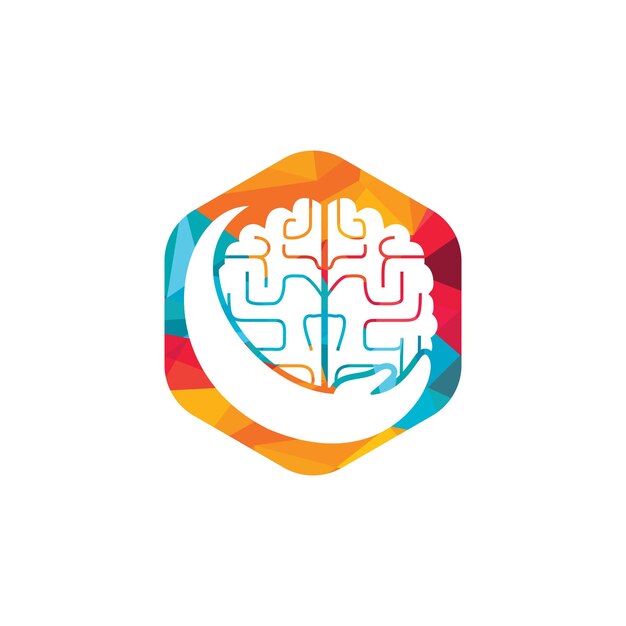 Diseño de logotipo vectorial de cuidado del cerebro
