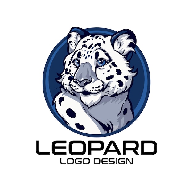 Diseño del logotipo vectorial de dibujos animados de leopardo