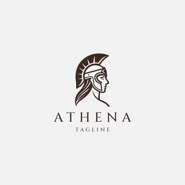 Diseño del logotipo vectorial de la diosa atenea