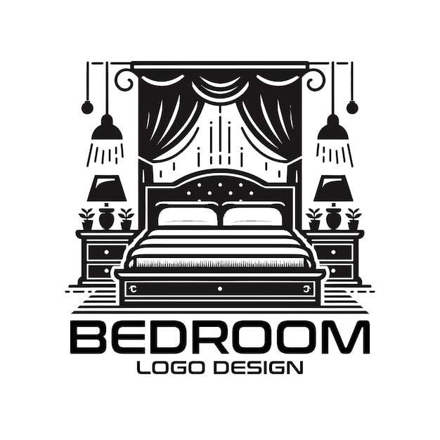Diseño de logotipo vectorial de dormitorio