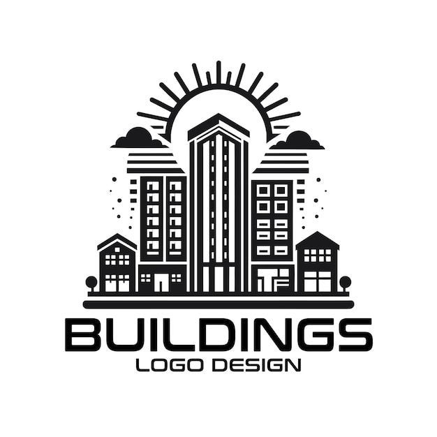 Diseño de logotipo vectorial de edificios