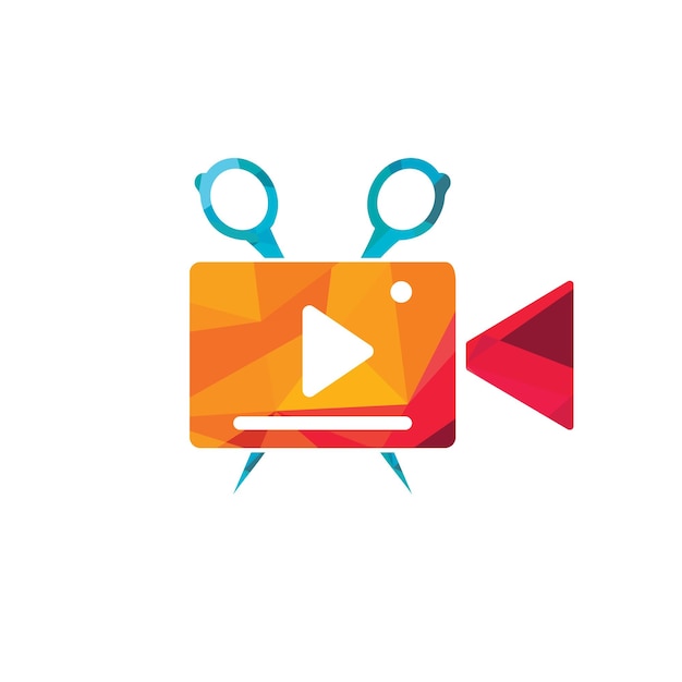 Diseño de logotipo vectorial de editor de películas