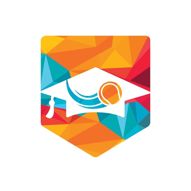 Diseño de logotipo vectorial de educación de tenis