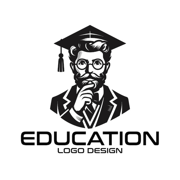 Diseño de logotipo vectorial de educación