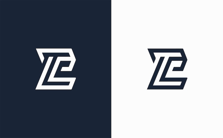 Vector diseño de logotipo vectorial elegante, creativo y moderno en color azul y blanco.