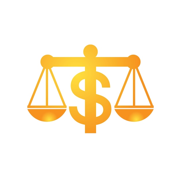 Diseño de logotipo vectorial de escala de dinero