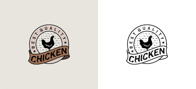 Diseño de logotipo vectorial para la etiqueta de sello de productos de pollo de mejor calidad