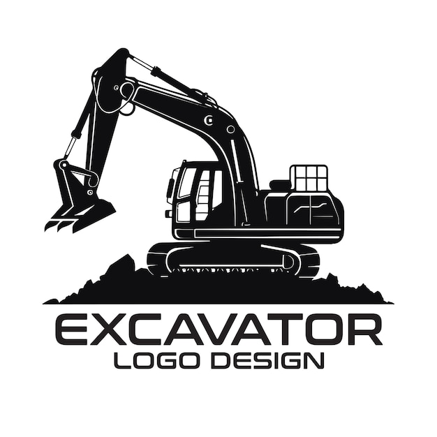 Diseño del logotipo vectorial de la excavadora