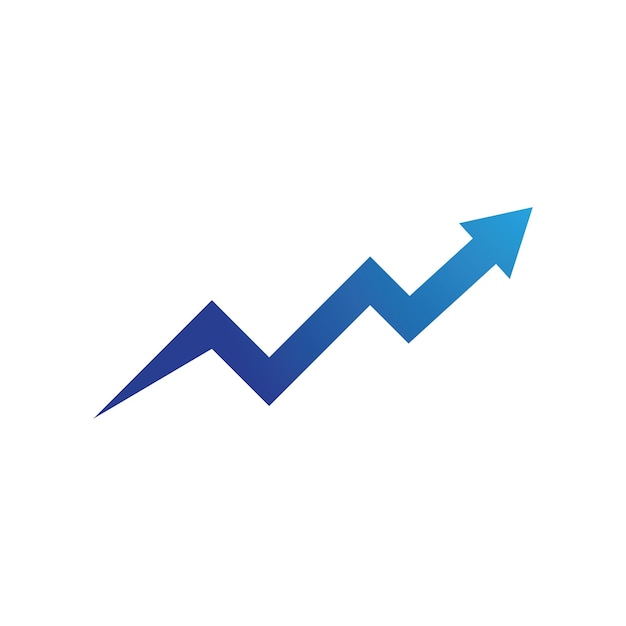 Diseño de logotipo vectorial financiero y de inversión con ilustración de gráfico de finanzas de flecha