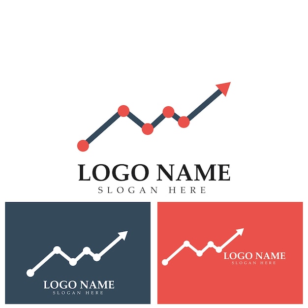 Diseño de logotipo vectorial financiero y de inversión con ilustración de gráfico de finanzas de flecha