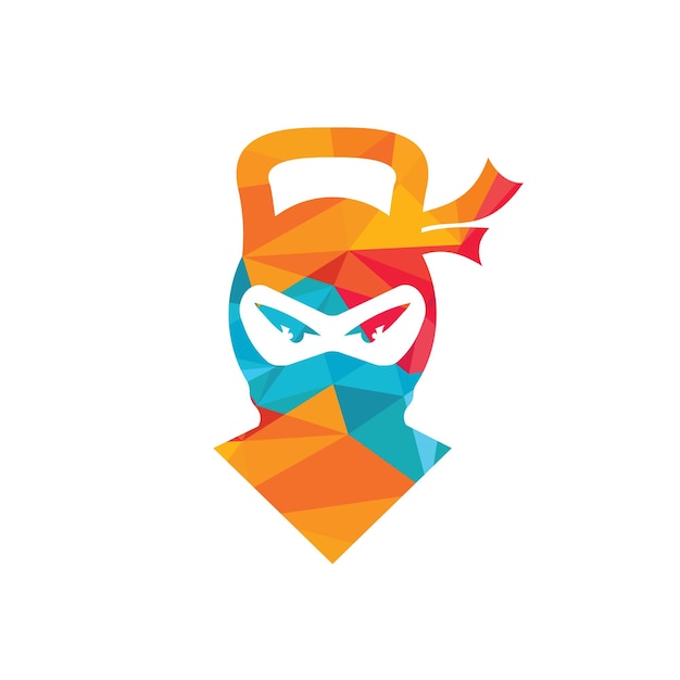 Vector diseño de logotipo vectorial de fitness ninja