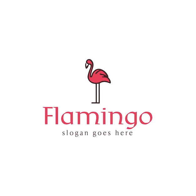 Diseño de logotipo vectorial flamenco