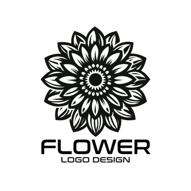 Diseño de logotipo vectorial de flor