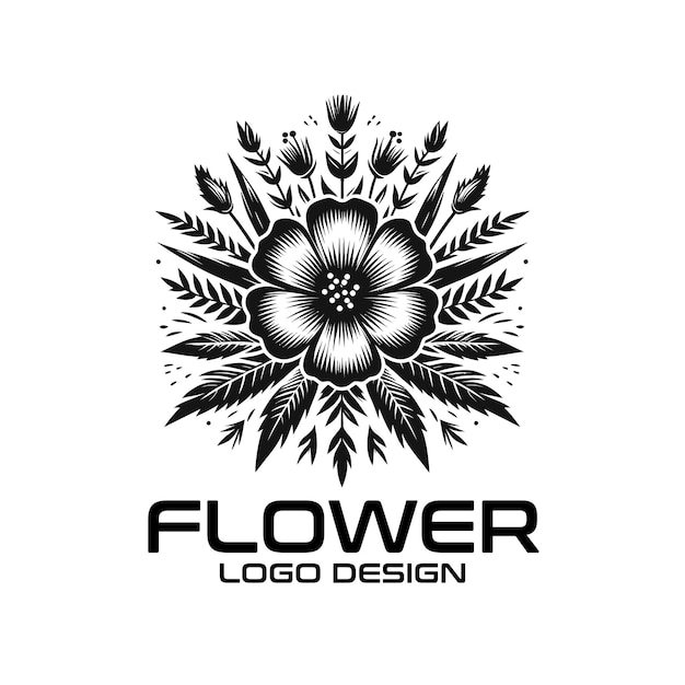 Diseño de logotipo vectorial de flor