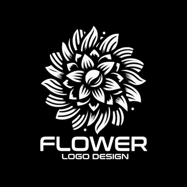 Diseño de logotipo vectorial de flor