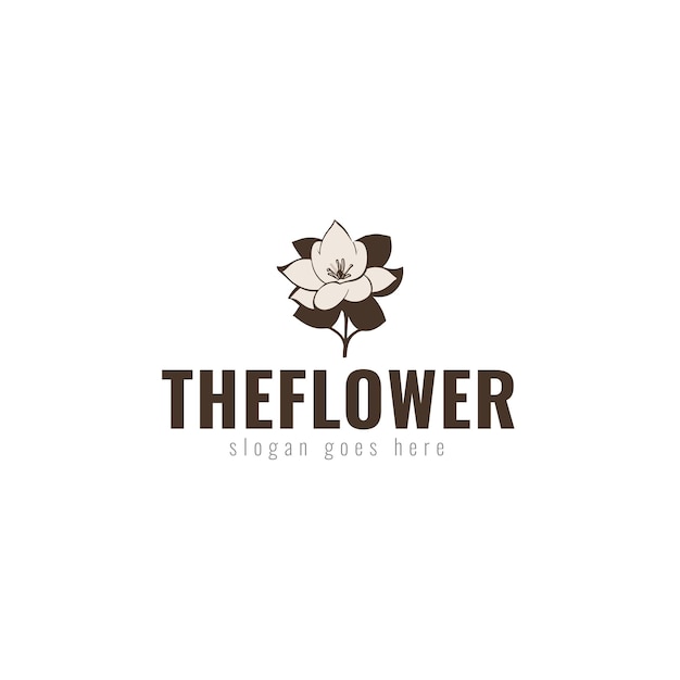 Diseño de logotipo vectorial de flor