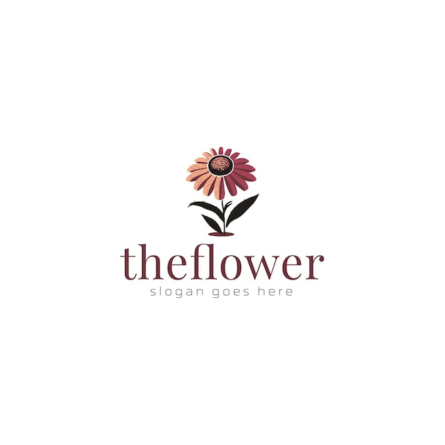 Diseño de logotipo vectorial de flor