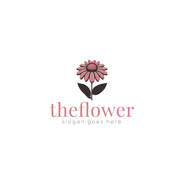 Diseño de logotipo vectorial de flor