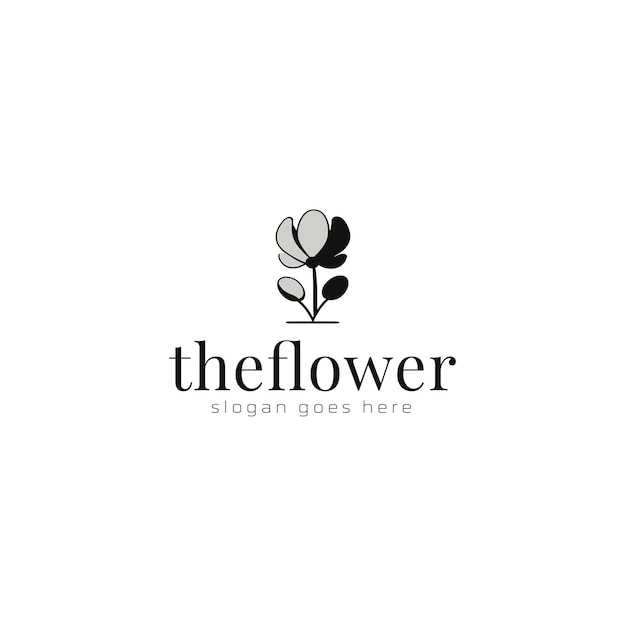 Diseño de logotipo vectorial de flor
