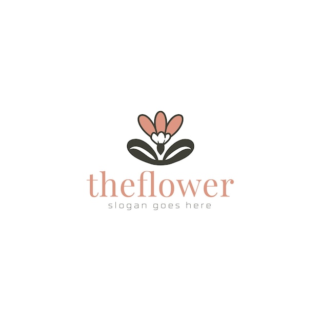 Diseño de logotipo vectorial de flor